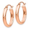 Black Bow Jewelry 3.75mm x 22mm Polished 14k Rose Gold Domed Oval Tube Hoop Earrings - 2 of 4