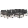 vidaXL Anthracite Poly Rattan Modular Lounge Set - 7 Piece Outdoor Patio Furniture with Cushions and Coffee Table - 3 of 4
