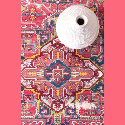 Elysian Red Synthetic 5' 5" x 8' Easy-Care Area Rug