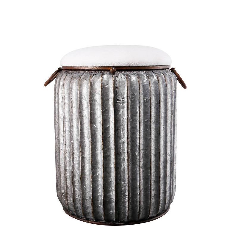 Quinby Storage Stool Silver/White - A&#38;B Home, 4 of 5