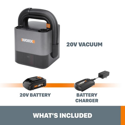 Worx 20V Cordless Black Portable Vacuum Cleaner with HEPA Filter