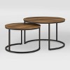 CorLiving Fort Worth Wood Grain Finish Nesting Coffee Table Brown: Laminated, Modern Style, 2-Piece Set - 3 of 4