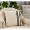 Saro Lifestyle Striped Pillow - Down Filled, 20" Square, Natural - 3 of 3
