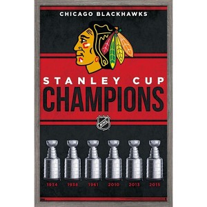 Trends International NHL Chicago Blackhawks - Champions 23 Framed Wall Poster Prints - 1 of 4