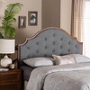 Baxton Studio King Premala Fabric and Wood Headboard Gray/Walnut Brown: Tufted Design, Adjustable Height - 3 of 4