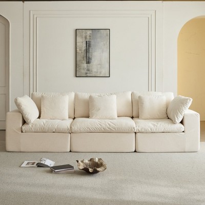 HipyMo L-Shape Modular Sofa with High-Density Sponge, Corduroy Fabric - Compressible Delivery for