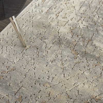 Reversible Abstract Gray Synthetic 5' x 7' Area Rug