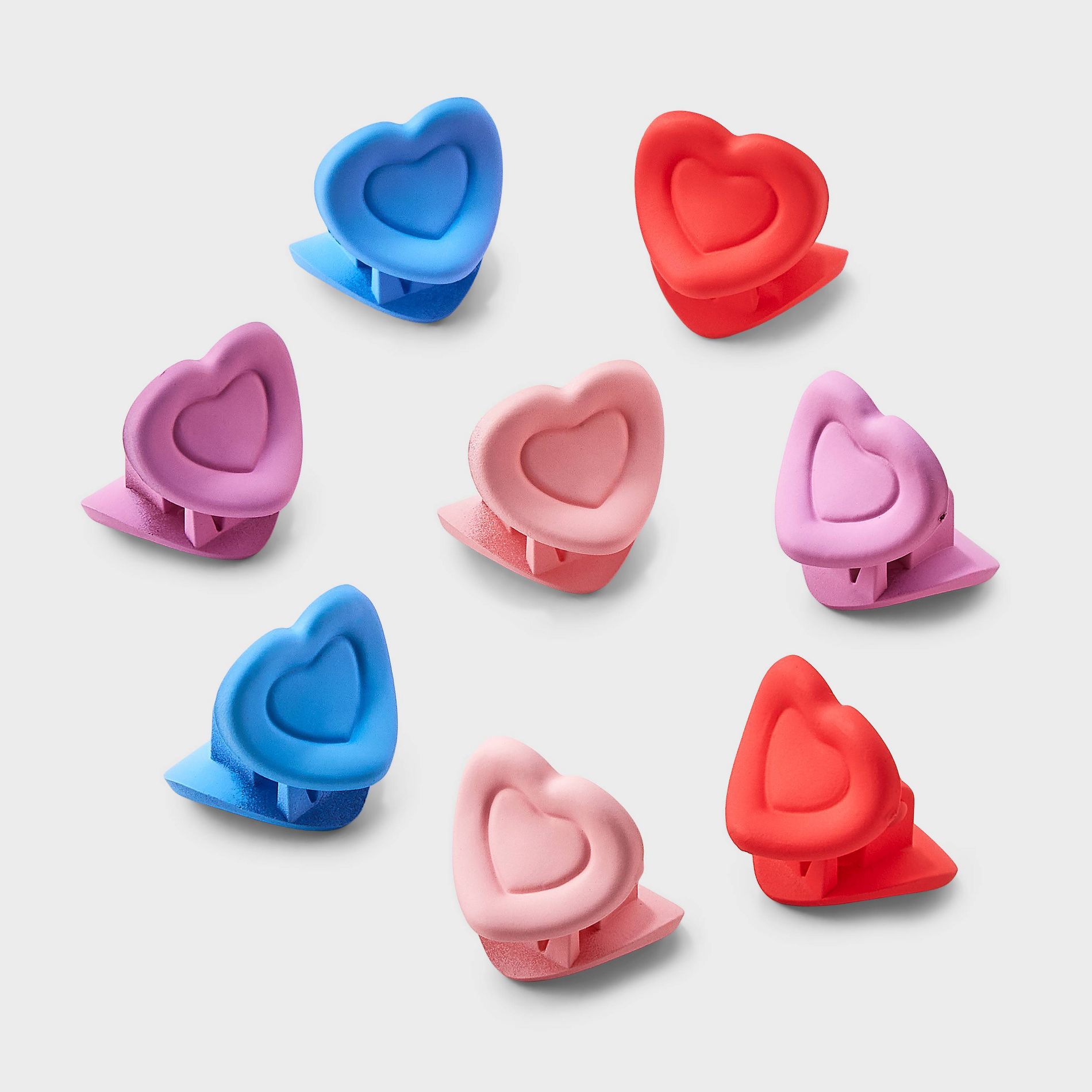 Girls' Heart Claw Hair Clip Set 8pc - Cat & Jack™ Pink/Purple/Blue