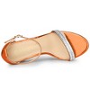 Allegra K Women's Rhinestone Ankle Strap Chunky Sandals - 4 of 4