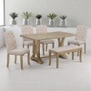 6-Piece Farmhouse Dining Table Set with Rectangular Trestle Table, 4 Upholstered Chairs & Bench, Rustic Modern Design for Dining Room or Kitchen - 2 of 4