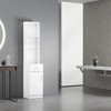 FURNIinspire Bathroom Storage Cabinets Standing Storage Cabinet, Bathroom Cabinet Organizer With 5 Compartments 1 Drawer, White, 13"*13.4"*70.1" - 4 of 4