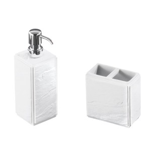 Nicole Miller Zen Toothbrush Holder & Lotion Dispenser Set - 1 of 3