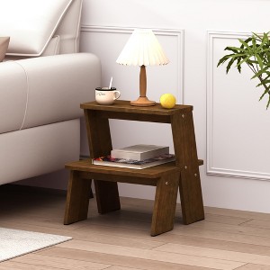 GDFStudio Yuni Modern 2-Tier Rubberwood End Table - 1 of 4