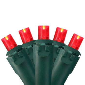 Northlight 50 Red LED Wide Angle Christmas Lights - 16.25 ft Green Wire