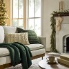 24"x24" Boucle Slub Plaid Square Throw Pillow Tonal Green - Hearth & Hand™ with Magnolia: Farmhouse Decor, Removable Cover - image 2 of 4