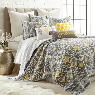 Inspirational Journey 12x24 Grey and Yellow Embroidered Pillow