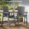 Pamapic HDPE Tall Outdoor Adirondack Chair Set with DoubleRemovable Trays in Gray - 2 of 4