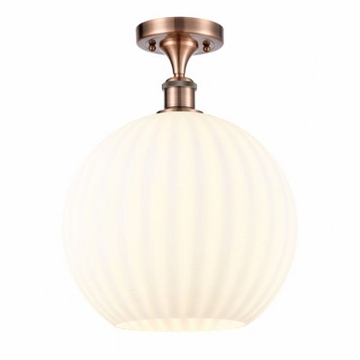 White Venetian - 1 Light Semi-Flush Mount In Modern Style-14.75 Inches Tall and 12 Inches Wide