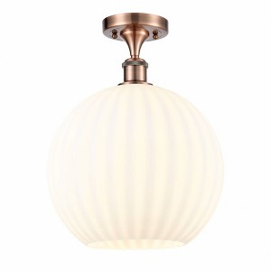 White Venetian - 1 Light Semi-Flush Mount In Modern Style-14.75 Inches Tall and 12 Inches Wide - 1 of 1