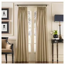 1pc 30"x108" Light Filtering Marquee Lined Window Curtain Panel Sand - Window Curtainworks
