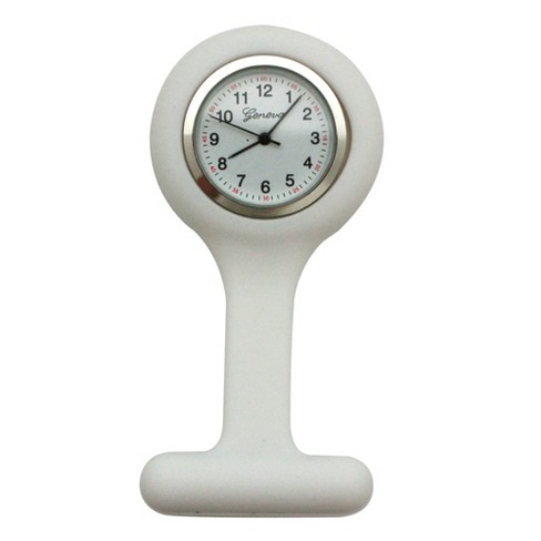 Olivia Pratt White Solid Silicone Fob Nurse Pocket Watch