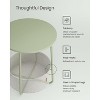 Simple Trending Small Bedside Table with Fabric Basket Laurel Green + Cream White - 3 of 4
