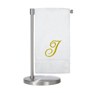 BC BARE COTTON Monogrammed Bath Towel, Personalized Gift, 27 x 54 inches - Set of 1 - White - Gold Script - 1 of 4