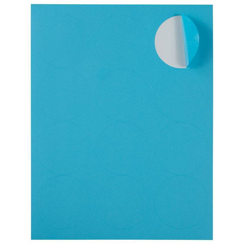 JAM Paper Circle Sticker Seals 1 2/3&#34; 120ct - Bright Blue, 4 of 7