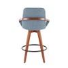 Mid-Century Counter Stool with Wood Frame and Upholstered Seat for Kitchen or Dining (Set of 2) - 4 of 4