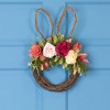 Northlight Wooden Floral Easter Bunny Ears Twig Wreath - 15" - 2 of 4