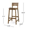 DSVIMOY Counter and Bar Stool Rustic Acacia Wood Barstools with Slatted Backrest for Kitchen, Brown, 44"*20"*11.5" - 3 of 4