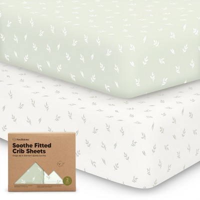 KeaBabies 2pk Soothe Fitted Crib Sheets Neutral, Organic Baby Crib Sheets, Fits Standard Nursery Baby Mattress