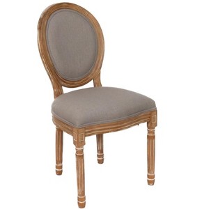 NicBex Set of 2 French-Style Upholstered Dining Chairs Armless Accent Side Chairs with Round Back - 1 of 4