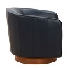 NicBex Leather Barrel Swivel Chair,Upholstered Swivel Living Room Chairs with Curved Backrest and Wood Base,Accent Chairs for Living Room - 4 of 4