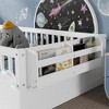 Kumasinova Montessori Floor Bed,Twin/Full Size Floor Bed Frame with High Rails,Light and Storage Shelf,Toddler Floor Bed for Kids - 3 of 4