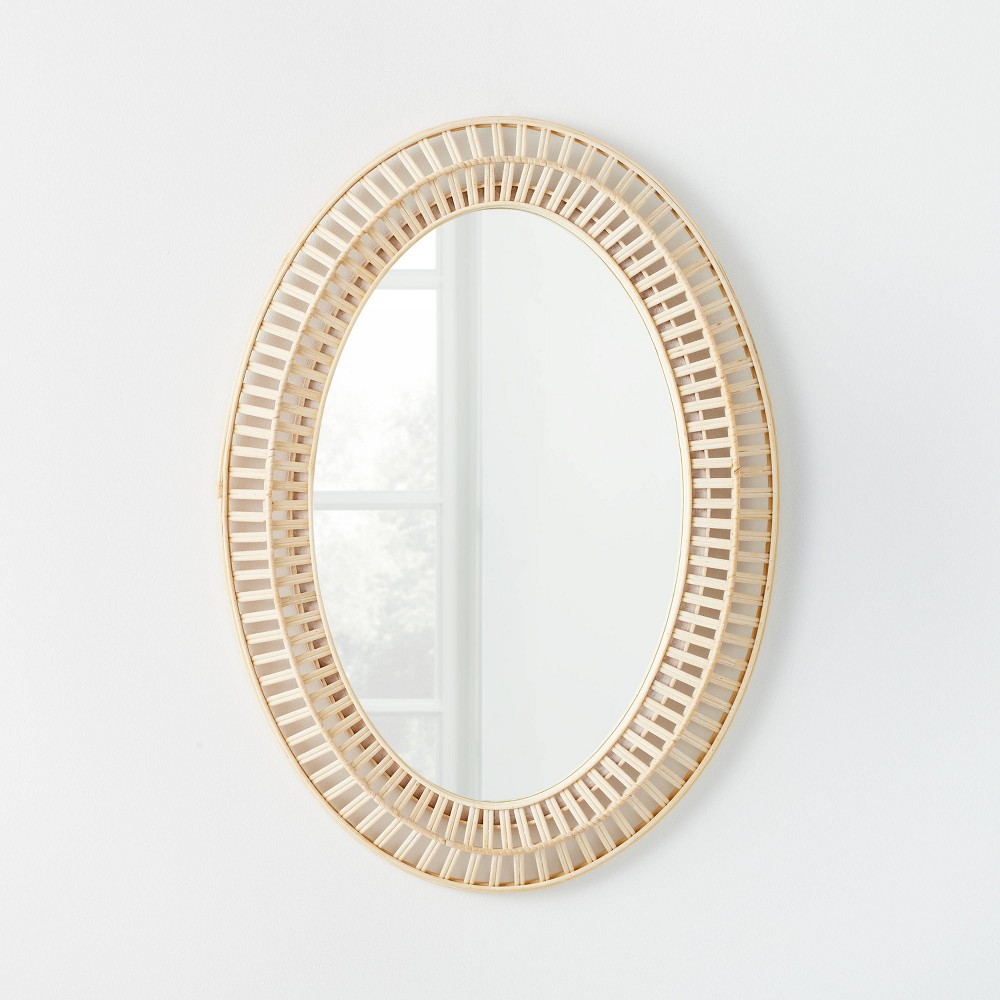 20" x 28" Light Woven Oval Mirror - Threshold™ designed with Studio McGee