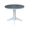 36" Dining Height Morse Round Top Pedestal Drop Leaf Dining Table - International Concepts: Solid Wood, Expandable - image 2 of 4