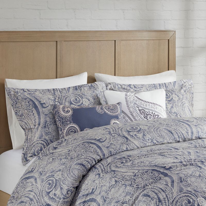 LIVN CO. 6-Piece Classic looking Paisley Cotton Comforter Set, Multi - Full, 2 of 11