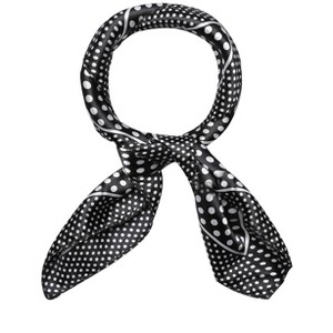 Allegra K Women's Floral Leopard Polka Dots Striped Print Square Kerchief Neck Scarf Shawl - 1 of 4