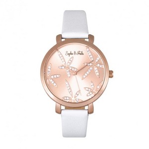 Sophie & Freda Key West Leather-Band Watch w//Swarovski Crystals - 1 of 4