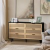 FONTOI Retro Farmhouse Style Wooden Dresser with 6 Drawers, Storage Cabinet for Bedroom, Black, 15.75"*29.72"*51.18" - 2 of 4