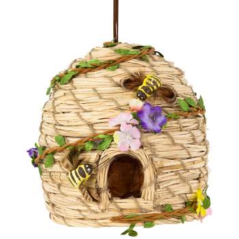 Northlight Beehive with Bees Spring Hanging Decoration - 6.25"