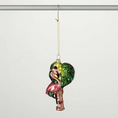 5.5"H Sullivans Flamingo Palm Tree Christmas Ornament, Pink-Green, Christmas Tree Decor