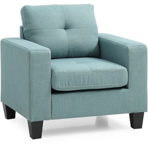 Glory Furniture Newbury Twill Fabric Club Chair in Teal - 1 of 4