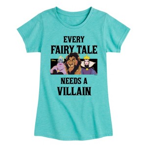 Girls' - Disney Villains - Every Fairy Tale Needs A Villain Fitted Short Sleeve Graphic T-Shirt - 1 of 4