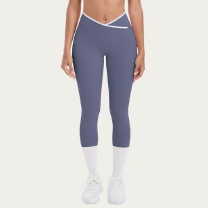 Anna-Kaci Active Women's High Waist Crossover Leggings with Contoured Fit and V-Shaped Waistband - 1 of 4