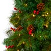 Nearly Natural 7-ft Mixed Pine Artificial Christmas Tree with 350 Clear LED Lights, Pine Cones and Berries - 3 of 4