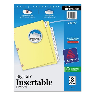 Avery Insertable Big Tab Dividers 8-Tab Letter 23285