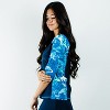 Calypsa Women's Plus Size Loose Fit 3/4 Sleeve Rash Guard UPF 50+ Margaux Swim Top - 3 of 4