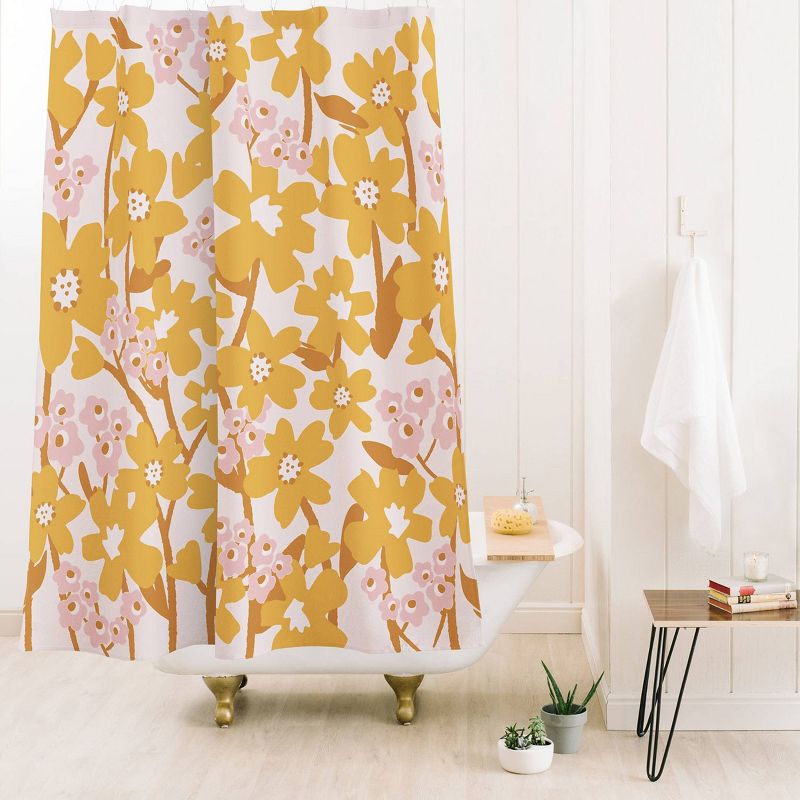 Thirty One Illustrations Wildflowers Shower Curtain Yellow - Deny Designs, 3 of 4